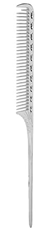 Sonew Stielkamm, Aluminium Metall Rattenschwanz Haarkamm für Alle Haartypen, Friseur Styling Kamm für Barber Salon(Silber)