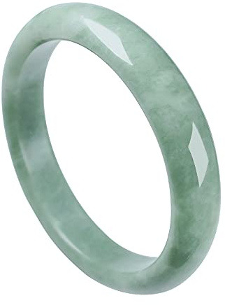 Taozyao Armreif aus natürlicher grüner Jade, für Damen und Mädchen, echt mit Zertifikat, 100 % Jade, handgefertigt, Heilschutz, Glücksarmband, Armreifen mit Schmuckschatulle (54–64 mm), 2.52 Inch
