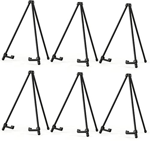 14 Tabletop Instant Display Easel, Black Steel Tripod Easel Stand(6 Pack)