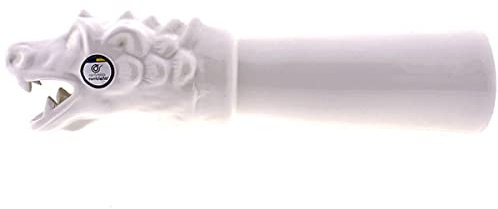 CERÁMICA RAMBLEÑA | Gárgola de cerámica | Gárgola de Barro | Terminación cerámica Decorativa desagüe | Modelo 04 | Blanco | 38x8x11 cm