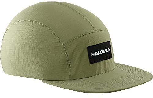 Salomon Five Panel, Casquette en Coton Unisexe, pour Ski, Trail, Course à Pied, Randonnée, Vert, Taille Unique