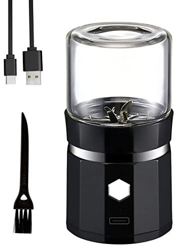 SameeHome Mini Electric Grinder Portable Vanilla Grinder USB Rechargeable with a Cleaning Brush for Herb Tea Rosemary