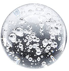 Veemoon Transparente Kristallkugel Blasenmuster Glasballon Ornament für Steingärten Garten Deko Künstlerische Verzierung