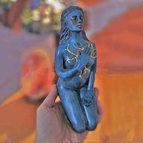 Jauhmui Göttin der Heilung Statue Blau Skulptur Dekorationen Heimdekoration