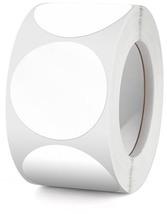 Runde Aufkleber Weiß 38mm Selbstklebende Farbkodierung Klebepunkte | kleine Rolle Etiketten, Markierungspunkte, Punktaufkleber, Round Sticker 500 Stück