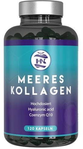 Collagen kapseln hochdosiert mit hyaluronic acid. kollagen kapseln mit Magnesium und Vitamin C - Coenzym Q10, Magnesium und Zink, Meereskollagen mit Hyaluronsäure (120 Kapseln)