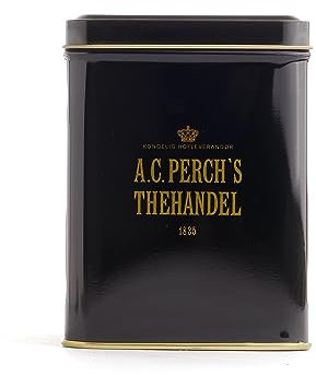 A.C. PERCH'S Teedose für Losen Tee 250g | Schwarz | Klassische Quadratische Tee Box | Edle und Praktische Aufbewahrung für Losen Tee und Teebeutel