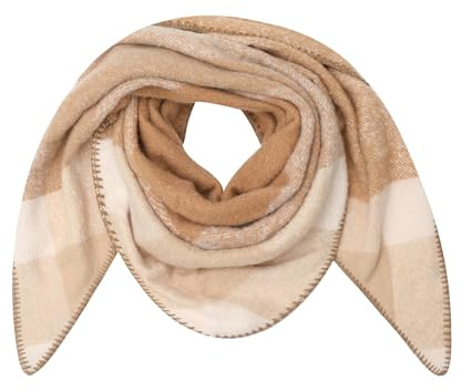 Ever Bloom Damen Schal kariert, Herbst Winter Halstuch, Winterschal mehrfarbig Karo Deckenschal warm weich, S23683:Beige Taupe