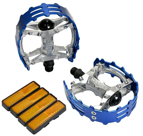 Wellgo Oldschool BMX MTB XC-II Bear Trap 9/16 Zoll Fahrradpedale, blau, WE2966