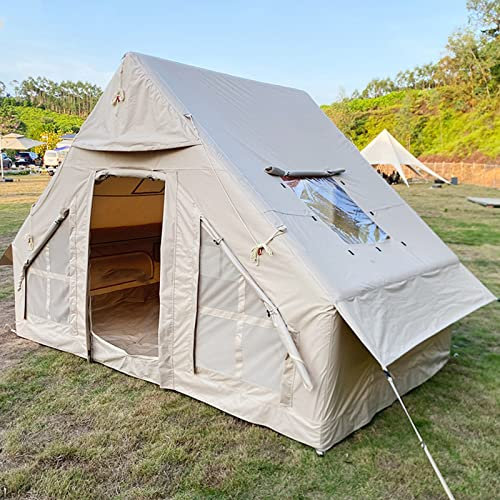 Miuxe Aufblasbares Glamping-Zelt Für 4–5 Personen, Große Glocke, Jurtenzelte Für Den Außenbereich, Einfacher Aufbau, wasserdichte, Atmungsaktive Tipi-Zelte Aus Oxford-Segeltuch, 4-Jahreszeiten