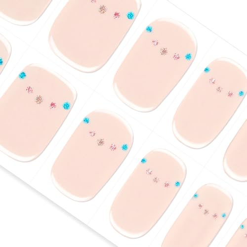 DANNI & TONI Halb ausgehärtete Gel Nagelfolien (Crystal Dream) klar transparent Farbige Highlights Glänzend Nagelset uv Gel Nagelfolie Nageldesign Nagelfolie Selbstklebend Wraps 28 Aufkleber