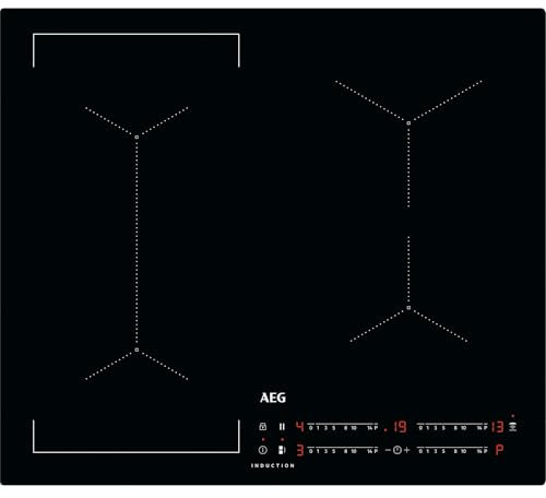 AEG Table de cuisson à induction série 6000, IKX64441CB, 4 zones de cuisson, 60 cm, fonction pont, fonction Hob2Hood, minuterie de cuisson intégrée, verrouillage par clé, chaleur résiduelle 3 étapes