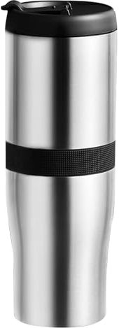 LYXXJRYBHD Cafetera Espresso Portátil, Molinillo de Café, Cafetera Eléctrica, con Café Molido para Acampar, Viajar, Hacer Senderismo y Oficina(Silver)