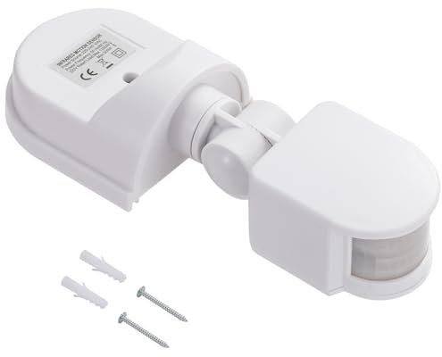 Greluma 1 pezzo AC 220V-240V PIR Sensore di movimento del corpo Interruttore della luce a infrarossi,Interruttore di illuminazione domestica impermeabile IP44 esterno con campo di rilevamento di 180°