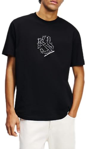 Karl Lagerfeld Jeans, Herr, Vanlig Kortärm Böjd Shibori Tee, Vanlig Passform
