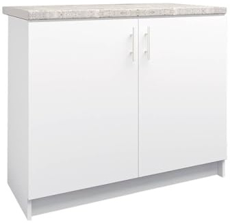 JD Greta Fixed Height 1000mm Kitchen Sink Base Cabinet Floor Unit with 38mm Worktop – White Matt