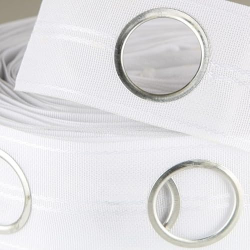 6 Metros,Cinta para Cortinas Plisada Fruncir Automático, Frunce Normal, Nido de Abeja,Tablas,Ojales-Anillos (Ojales 42mm-Blanco)