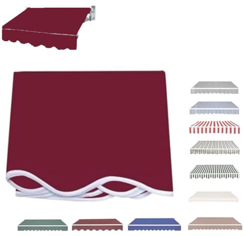 Replacement Fabric for Awning Canopy Replacement Fabric for Retractable Awning 3.6x3 3x2.5 2.5x2 Replacement Fabric for Sun Shelter Canopy(Burgundy,2.5x2m/8x6.5ft)