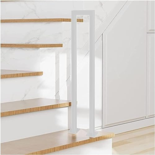 Moderna ringhiera a palo in vetro bianco per scale interne ringhiera balcone 35 cm nera