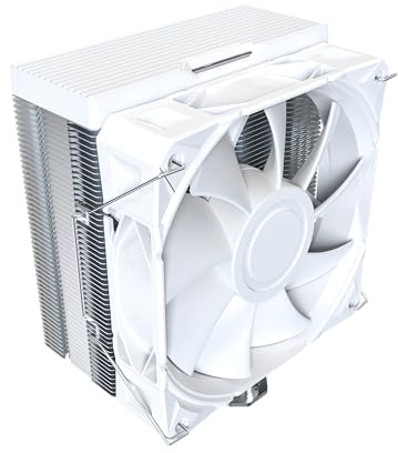 MONTECH NX400 Single-Tower CPU Cooler, 4 Heat Pipes, 120mm PWM Fan, White | AMD AM5/AM4 & Intel LGA1851/1700 Socket Support, Compact 156mm Single-Tower Design, 120mm High-Airflow PWM Cooling
