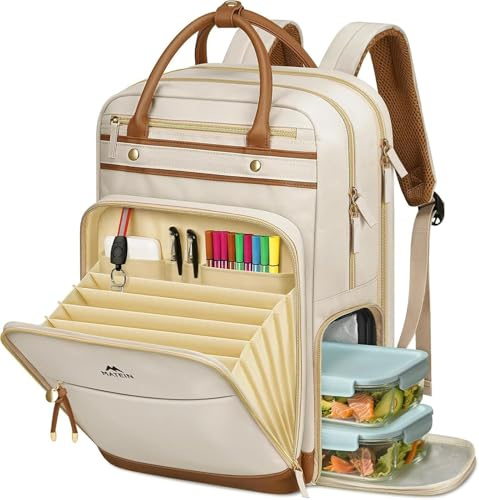MATEIN Work Bag with Lunch Compartment, 15.6 Inch Lunch Backpack for Women