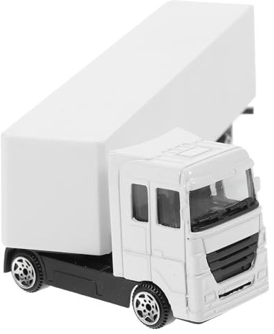 Toddmomy Miniature Container Truck Model Toy for Toddlers, White Alloy Construction Truck with Pull-back Inertia Function, Realistic Shipping Container Vehicle for Boys’ Play