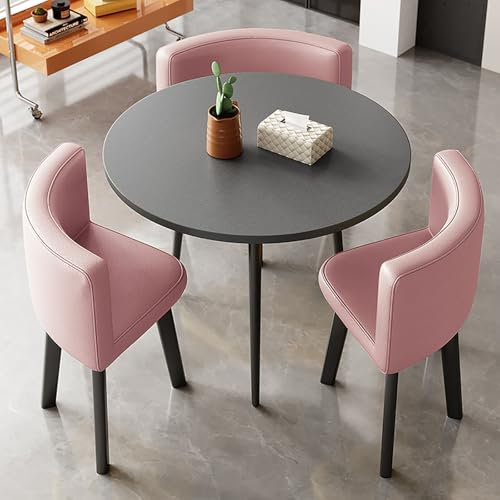 Modernes Couchtisch-Set aus Leder mit Stühlen für Esszimmer, Büro, Verhandlung, lässiges Wohnzimmer & Küche, Balkon – stilvolle Konferenztisch-Kombination