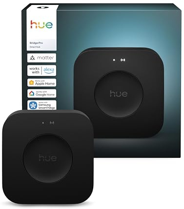 Philips Hue Bridge Pro, Smart Light Hub, sans Fil, cryptage avancé, Prend en Charge Plus de 150 lumières et Plus de 50 Accessoires, Fonctionne avec Apple Home, Amazon Alexa, Google Assistant, Samsung