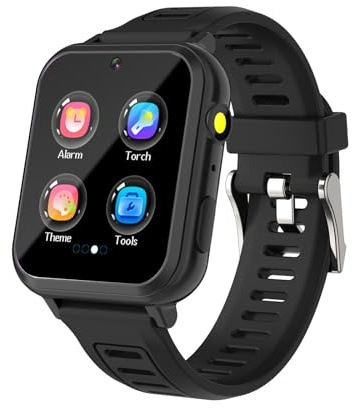 PROTKPETS Smart Watch for Kids Game Watch with 39 Educational Games HD Camera, Habit Tracking, Music, Alarm Clock, Calculator, Calendar, Flashlight, Suitable for Children's Toys Aged 3-12 (Black)