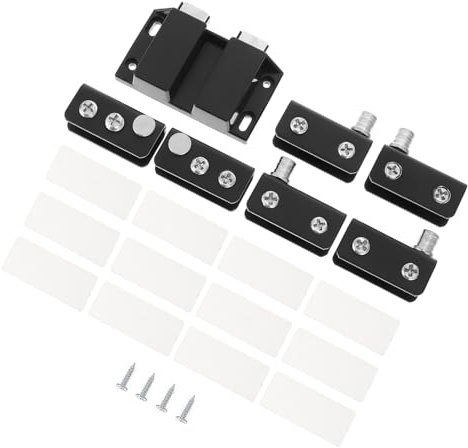 Anneome Edelstahl Türband für Glas Küchenschranktüren Rostfrei Langlebig Einfache Montage Schwarzes Scharnierclip design Geeignet für Display Vitrinentüren