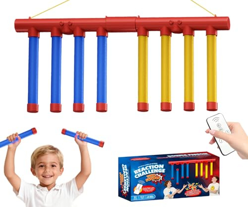rovian Drop Sticks Game, Falling Sticks Catching Game, Drop It Catch It Win It Reaction Games, with Remote & 3 Dropping Speeds Adjustable, Hand-Eye Coordination Challenge Games for 1-2 Players