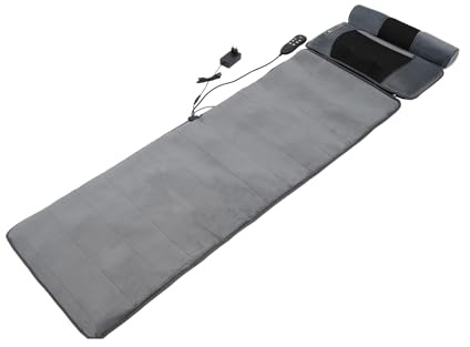 Vikbar massagematta med värmefunktion, elektrisk helkroppsmassageapparat med 10 vibrationsmotorer, 5 massagelägen, 3 intensitetsnivåer och fjärrkontroll, för att lindra helkroppsvärk