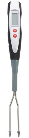 Ipetboom Digital Cooking Fork Bbq Thermometer with Lcd Temperature Indicator for Beef, Lamb, and Pork, Black Meat Thermometer Fork for Outdoor Grilling and Kitchen Cooking