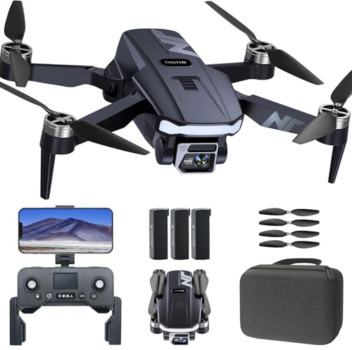 Drone GPS avec caméra 4K UHD pour adultes, 90 min de vol longue durée, moteur brushless, résistance au vent, suivi auto, retour auto, Wi-Fi 5G FPV, poids <249g, 3 batteries - NAFYRE N11 PRO