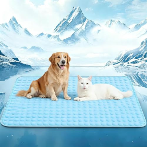 Estera refrescante para perros | Estera enfriamiento perros transpirable | Almohadilla autoenfriamiento dormir perro seda hielo plegable | Suministros alfombra lavables verano descanso mascotas