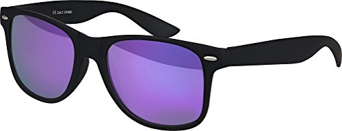 Balinco Lunettes de soleil Nerd UV400 CAT 3 CE Rubber style rétro Lunettes vintage unisexes avec charnière à ressort pour femmes et hommes (différentes)