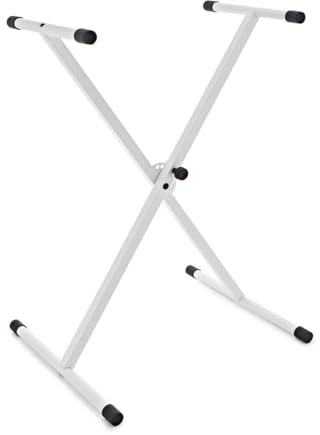 gear4music X-Frame Keyboard Stand, White