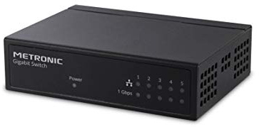 METRONIC 495580 Commutateur RJ45 5 ports Ethernet Noir