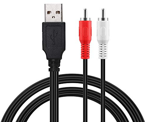 Duttek USB Cinch Kabel, USB Stecker zu 2 Cinch Stecker Cinch Kabel, Video AV A/V Wandler Camcorder Audio Capture Karte Splitter Adapter kabel für TV/Mac/PC (5Ft /1,5 m)