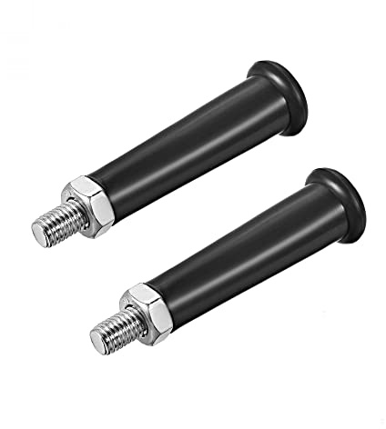 Uxcell Revolving Handle Knob M10 Threaded Plastic & Metal 26mm Head Dia 2.9 Handle Height Silver & Black 2pcs