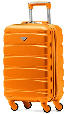 Flight Knight ABS Trolley Bagaglio A Mano 55x35x20cm Compatibile Con Alitalia, easyJet, RyanAir, KLM E Tanti Altri! Valigia Leggera Bagaglio A Mano 4 Rotelle.