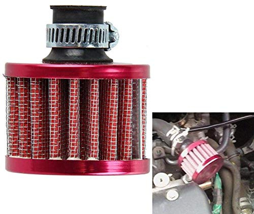 Dmwfaker Filtro de 12 mm Filtro de admisión de Aire frío Adaptador de Embudo Turbo Vent Respiradero del cárter