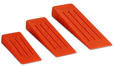 3 piezas (14 cm, 20 cm, 25 cm) Cuñas de tala de árboles para cortar árboles, madera, juego de cuñas de tronco para sierra de cadena, 3 cuñas de tala para árboles guía