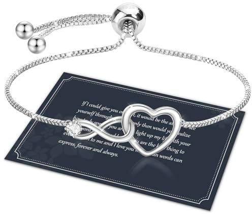 J.Fée S925 Infinity-Armband Damen, Silberarmband für Frauen, Silber Tennisarmband, Damen Armband, Silberschmuck für Frauen, Verstellbare Armbänder