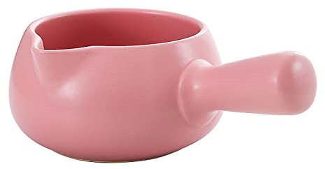 KUCOCOSNEH Olla de leche pequeña cacerola antiadherente Salsa sartén sartén hogar cocina cerámica rosa