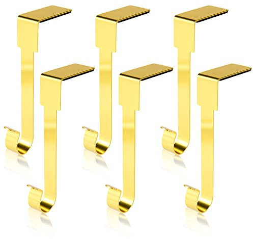 BOXOB 6 piezas Soportes para Calcetines Navideños, Ganchos para Chimenea Navideña de Metal Christmas Stocking Holder Soportes para Medias Navideñas para Decoraciones Navideñas (Dorado)