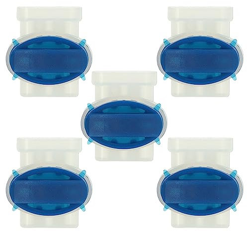 vhbw 5X Kabelverbinder für Begrenzungskabel kompatibel mit Bosch Indego 400 Connect Mähroboter - Kabelklemmen, Wasserdicht Blau, Transparent