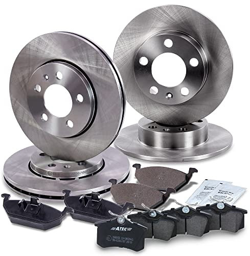 ATEC Germany Bremsenset inkl. Bremsscheiben Vorne Ø 256 mm Belüftet + Hinten Ø 256 mm Voll + Bremsbeläge Vorne & Hinten