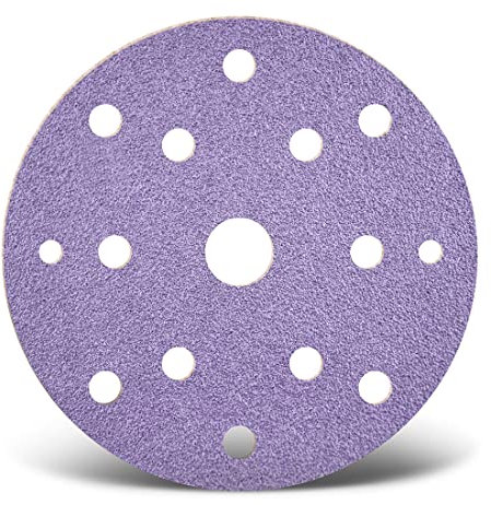 MENZER Purple HD Klett-Schleifscheiben, 150 mm, 15-Loch, f. Exzenterschleifer, Keramik-Mix (50 Stk.) K120