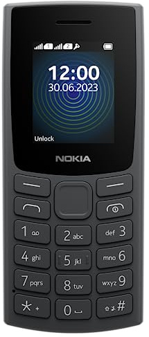 Nokia 110 con aplicación UPI integrada y función de escaneo y pago, reproductor de MP3, cámara trasera, batería de larga duración y grabadora de voz | Carbón